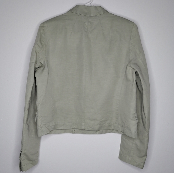 Hannes Roether Blazer Jacket Green Double-Breasted Button VNeck Collar Medium - Picture 2 of 7